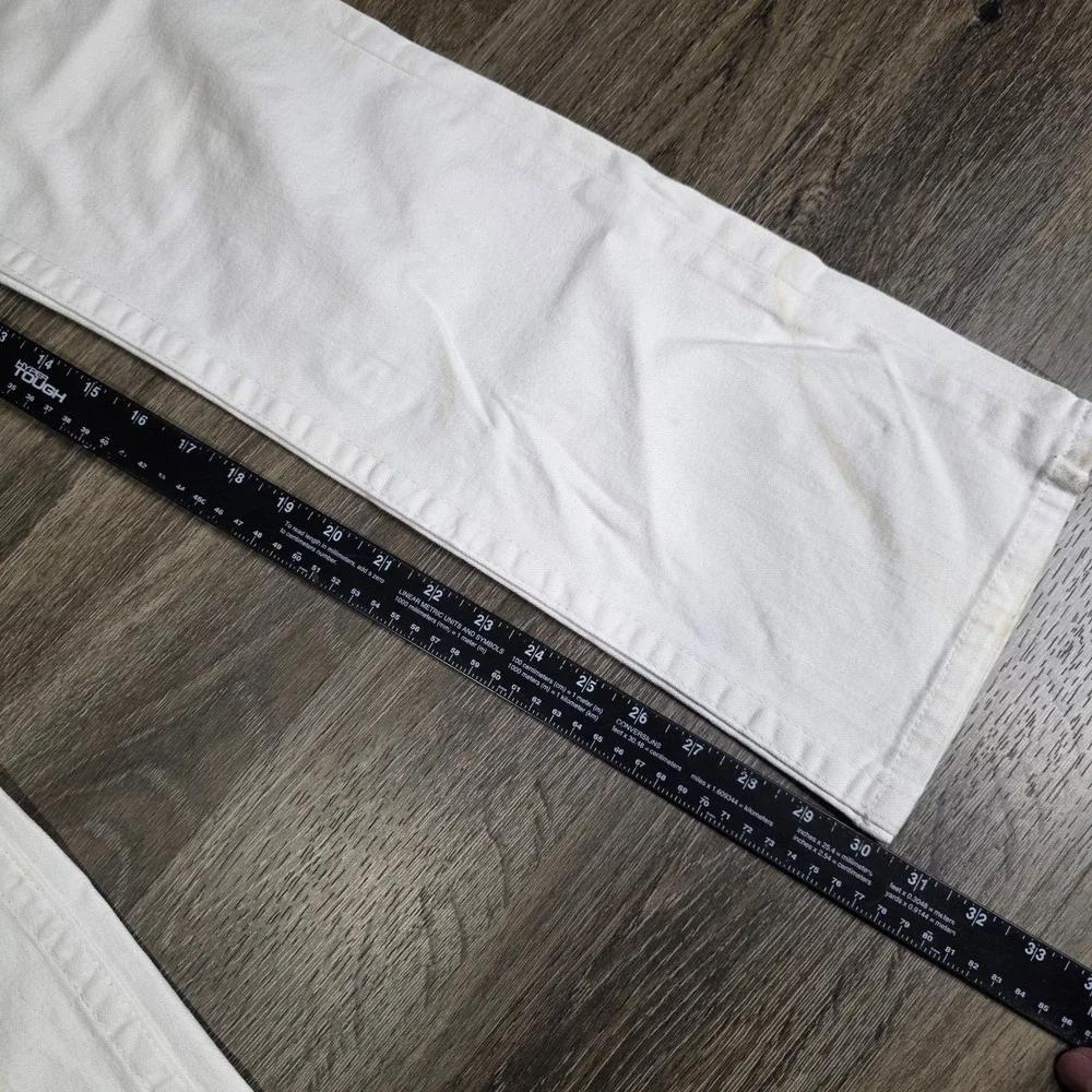 True Religion Womens 28 Billy Bootcut Jeans White Flap Pocket Low Rise STAINED - Picture 9 of 15